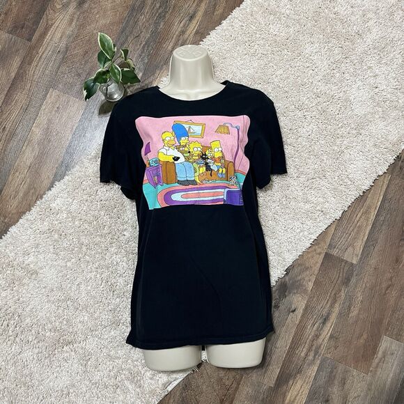 The Simpsons Unisex Size Medium Black Crewneck Pullover Graphic Tee - Picture 1 of 5